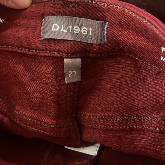 DL1961 Florence Instasculpt Coated Skinny Ankle Jeans in London Merlot 27 - Picture 7 of 7